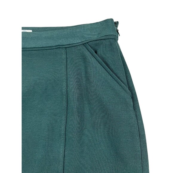 Boden Straight Skirt w Pockets  Women's Size 10 Long  Green Twill 60's Style - Picture 4 of 10